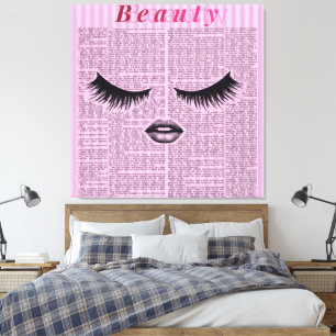 Pink Beauty Stretched Canvas Wall Art Feminine
