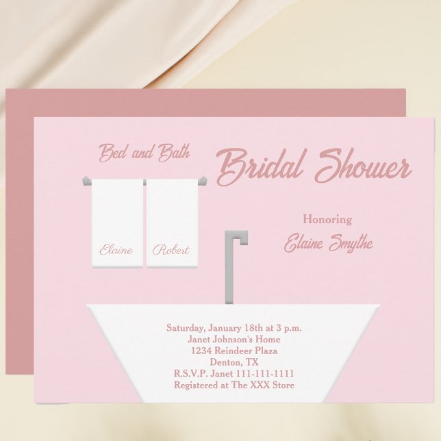 Pink Bed and Bath Bridal Shower Invitation (Creator Uploaded)