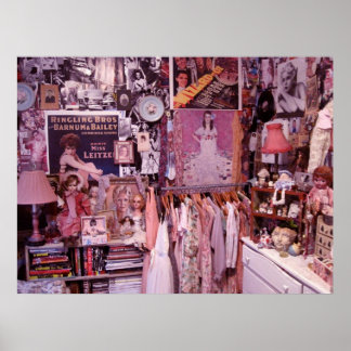 Pink Bedroom Clutter Poster