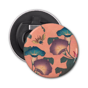 Pink Bee Flower Classic Hokusai Art Bottle Opener