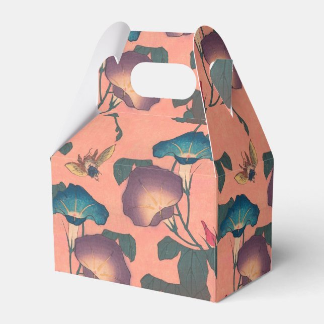 Pink Bee Flower Classic Hokusai Art Favour Box (Front Side)