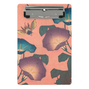 Pink Bee Flower Classic Hokusai Art Mini Clipboard