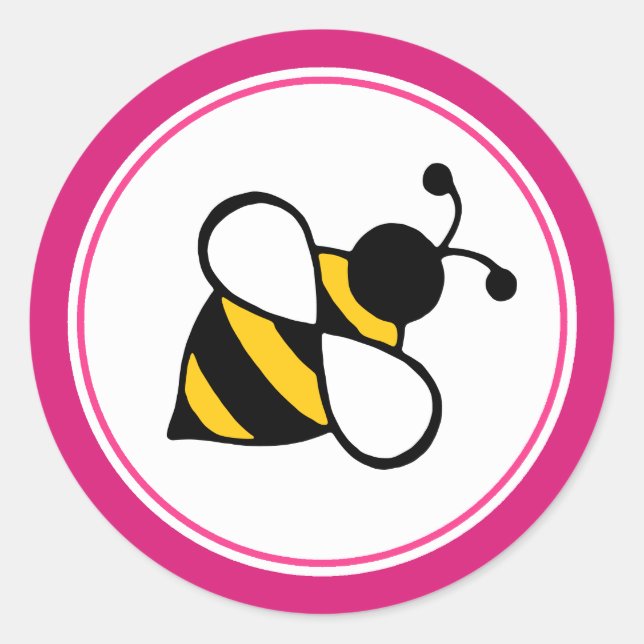 Pink Bee Stickers (Front)