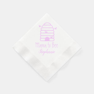 Pink Bee Themed Baby Shower Napkin