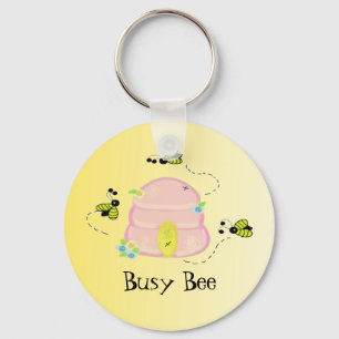 Pink Beehive - Busy Bee Key Ring