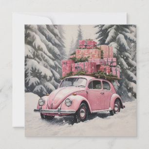 Pink Beetle Holiday Ornament & Gift Tag