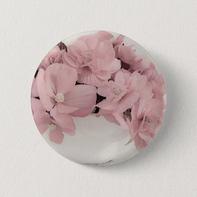 Pink Begonias Button (Front)