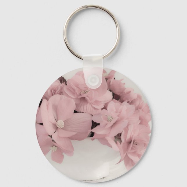 Pink Begonias Key Ring (Front)