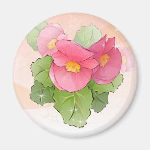 Pink begonias magnet