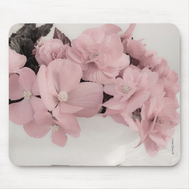 Pink Begonias Mousepad (Front)