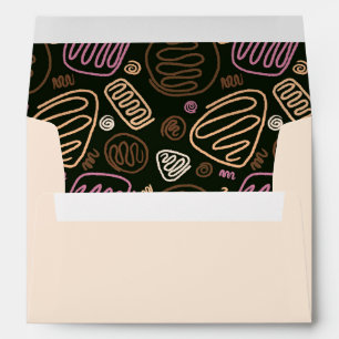 Pink Beige Black One Line Artistic Pattern Envelope