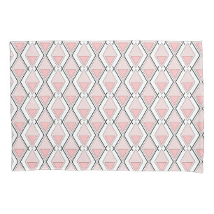 Pink beige geometric pattern pillowcase