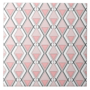 Pink beige geometric pattern tile