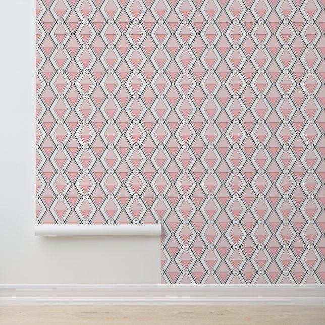 Pink beige geometric pattern wallpaper (Application)