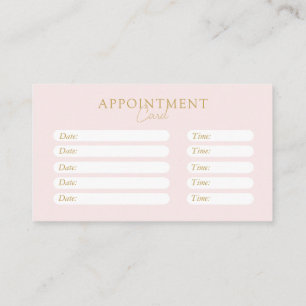 Pink & Beige-Gold, Minimal, Elegant, Salon Appointment Card