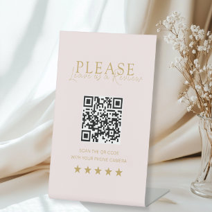 Pink-Beige-Gold Minimal Elegant Salon Social Media Pedestal Sign