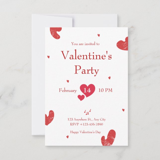 Pink Beige Minimalist Aesthetic Valentine's Day  Invitation (Front)