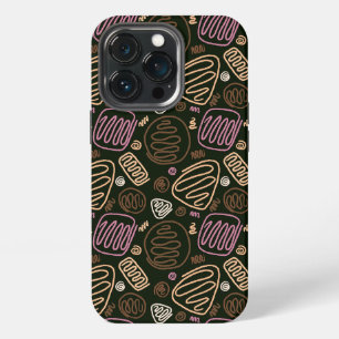 Pink Beige One Line Abstract Shapes iPhone 13 Pro Case