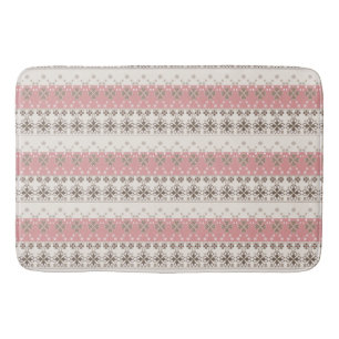 Pink beige ornament bath mat