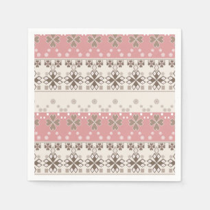 Pink beige ornament bath towel set napkin