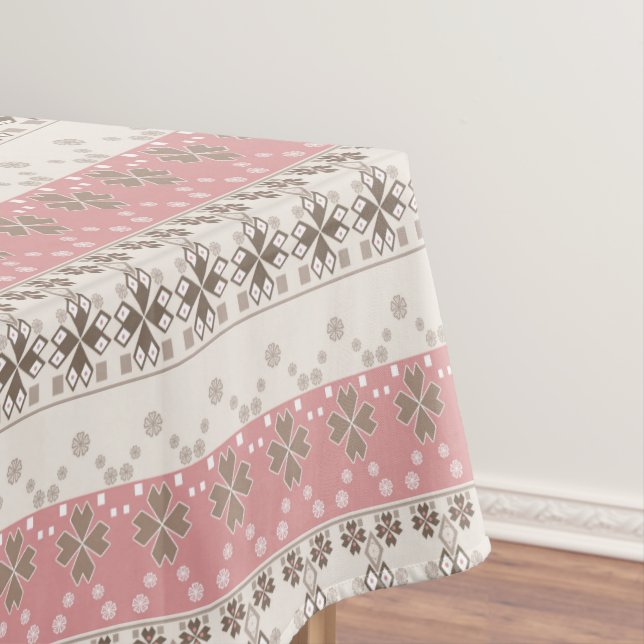 Pink beige ornament tablecloth (In Situ)
