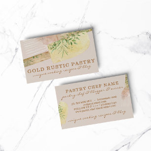 Pink Beige Pastry Chef Cake cafe spatula bakery Business Card
