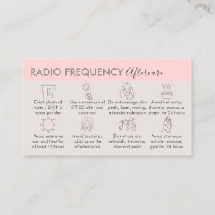 Pink Beige Radio Frequency Skin Tighten Aftercare Business Card