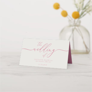 pink beige Script Font Seating Table Place Card