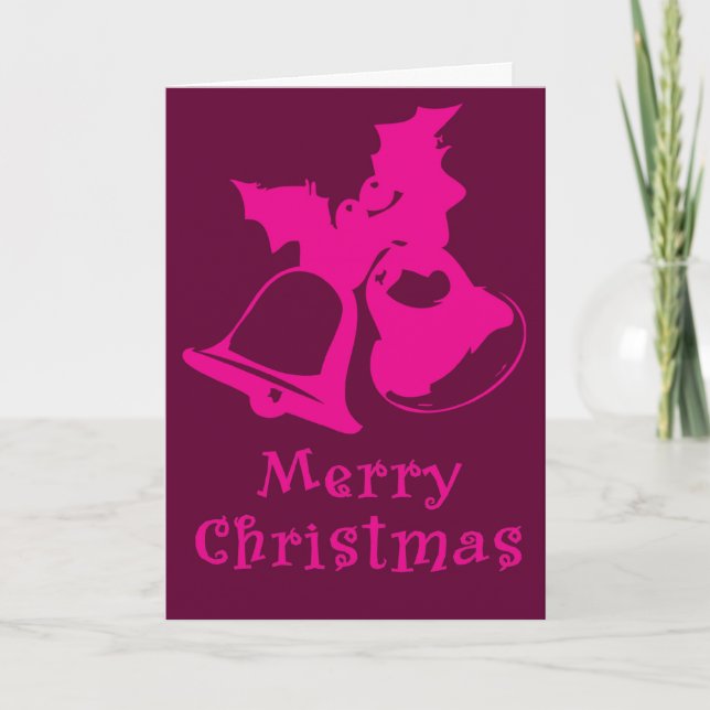 Pink Bells Christmas Card (Front)