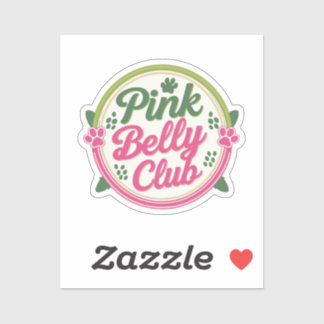 Pink Belly Club Logo Custom-Cut Vinyl Stickers