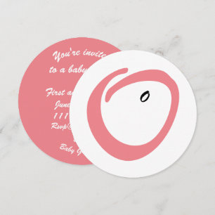 Pink belly cute baby shower invitation