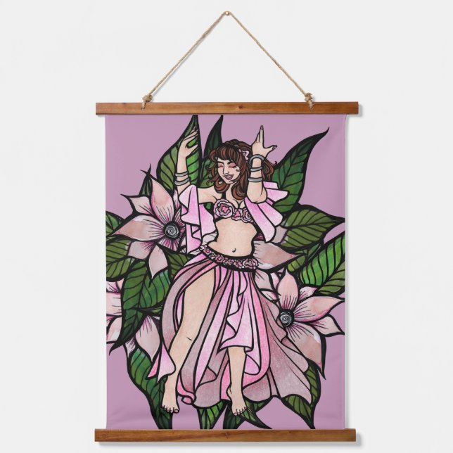 Pink Belly Dancer Shimmy                           Hanging Tapestry (Front)