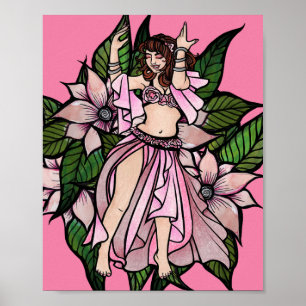 Pink Belly Dancer Shimmy Poster
