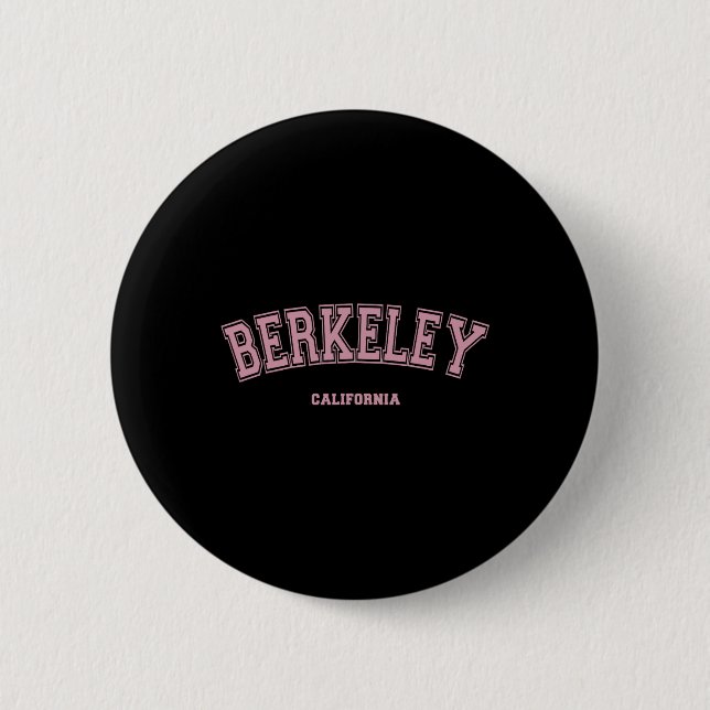 Pink Berkeley California Ca Varsity Style On Berke 6 Cm Round Badge (Front)