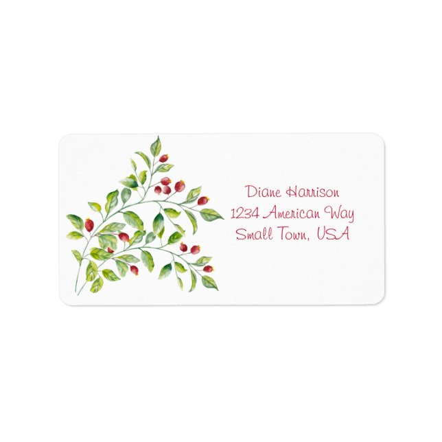 Pink Berries Wedding Return Address Labels (Front)