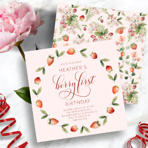 Pink Berry Birthday Invitation
