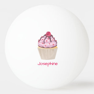 Pink Berry Cupcakes Ping Pong Ball