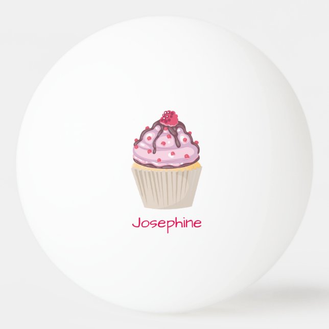 Pink Berry Cupcakes Ping Pong Ball (Front)