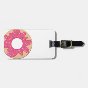 Pink Berry Sprinkle Doughnut Luggage Tag