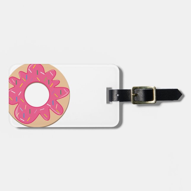 Pink Berry Sprinkle Doughnut Luggage Tag (Front Horizontal)