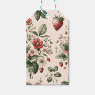 Pink Berry Sweet All Over Strawberry Pattern Gift Tags