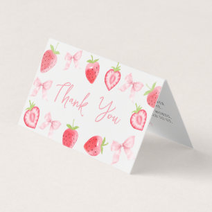 Pink Berry Sweet Baby Shower Foldable Thank You