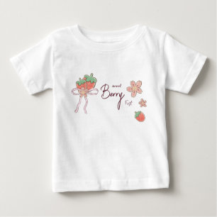 Pink Berry Sweet Girl First Birthday Baby T-Shirt