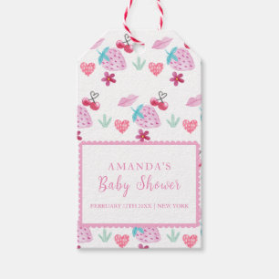Pink Berry Sweet Sweetheart Valentine Baby Shower  Gift Tags
