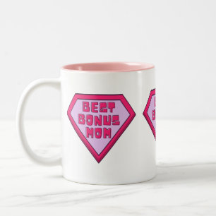 Pink Best Bonus Mum Mother's Day Two-Tone Coffee Mug