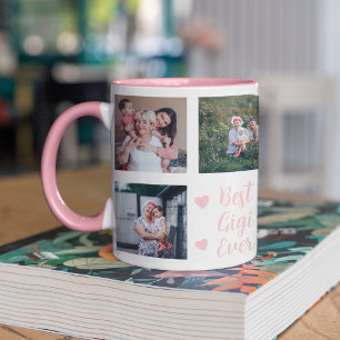 Pink Best Gigi Ever Grandma Personalised Photo Mug