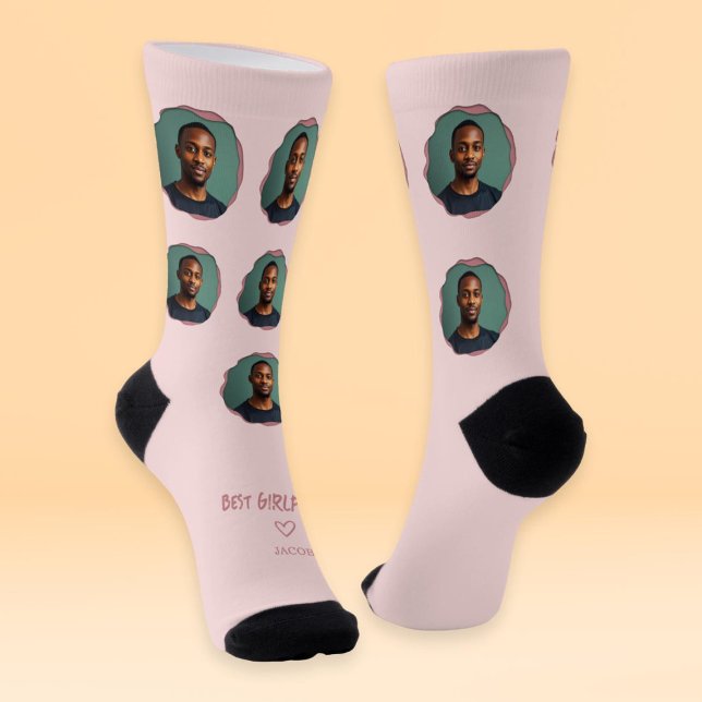 Pink Best Girlfriend Photo Socks (Creator Uploaded)