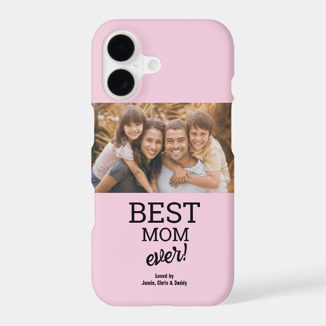 Pink Best Mom by Par Custom Photo Modern (Back)