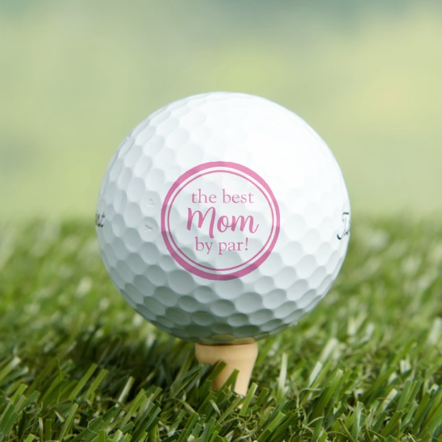 Pink Best Mum By Par Mother's Day Golf Balls (Insitu Tee)