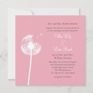 Pink Best Wishes! Wedding Invitation